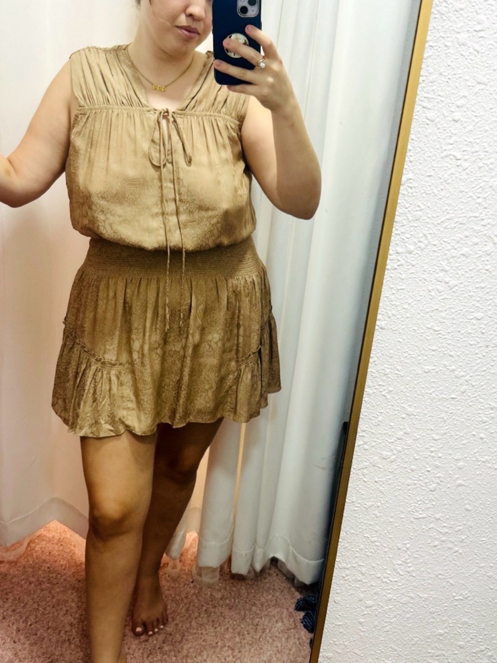 Tan Mini Dress for Summer!